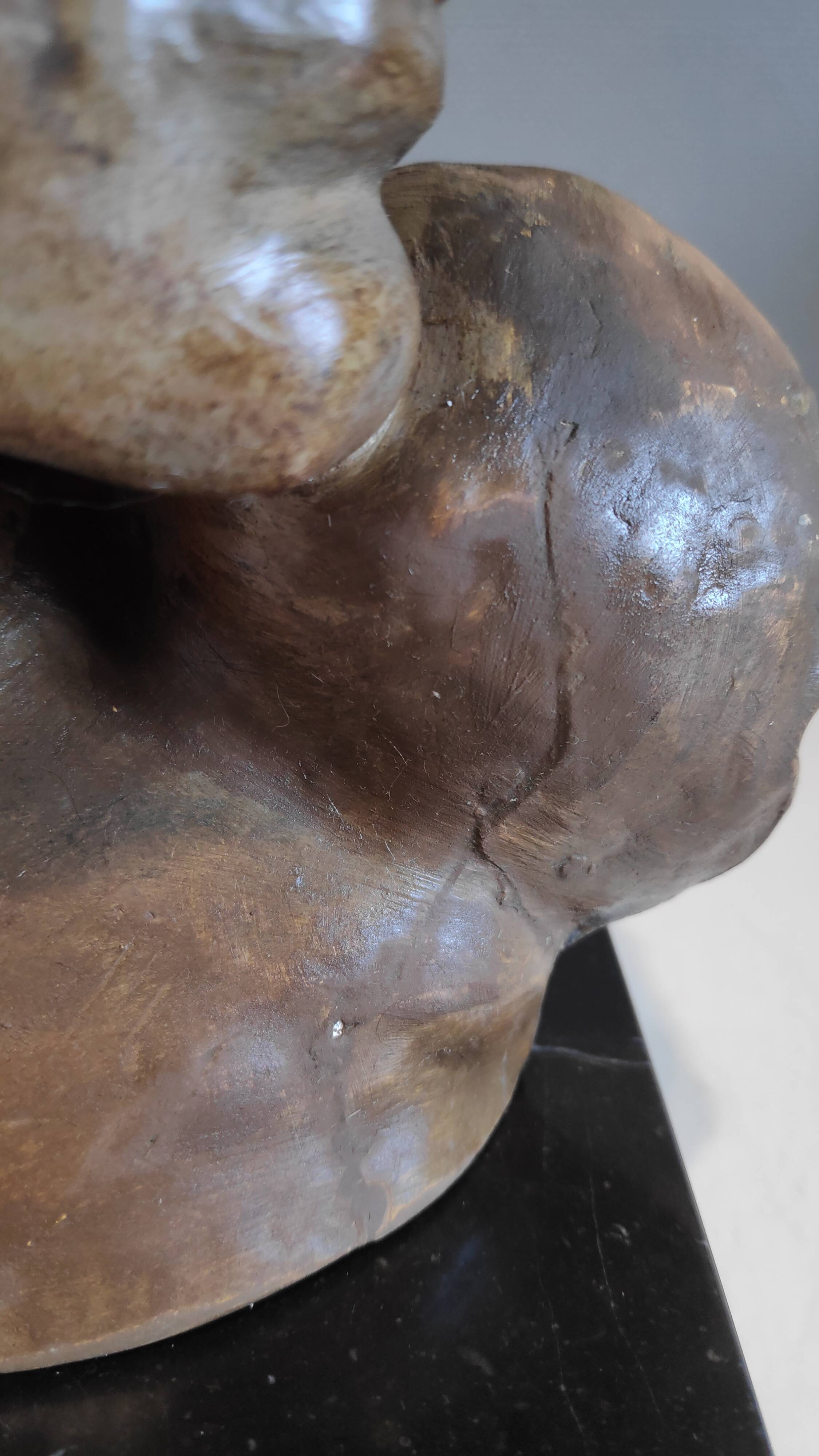 Bust of Mermoz in plaster by Giuseppe Carli (1915-1987)