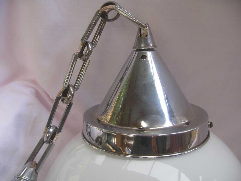 Hanging lamp white opaline ball