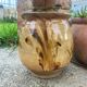 Antique glazed terracotta pot from the 19th century.