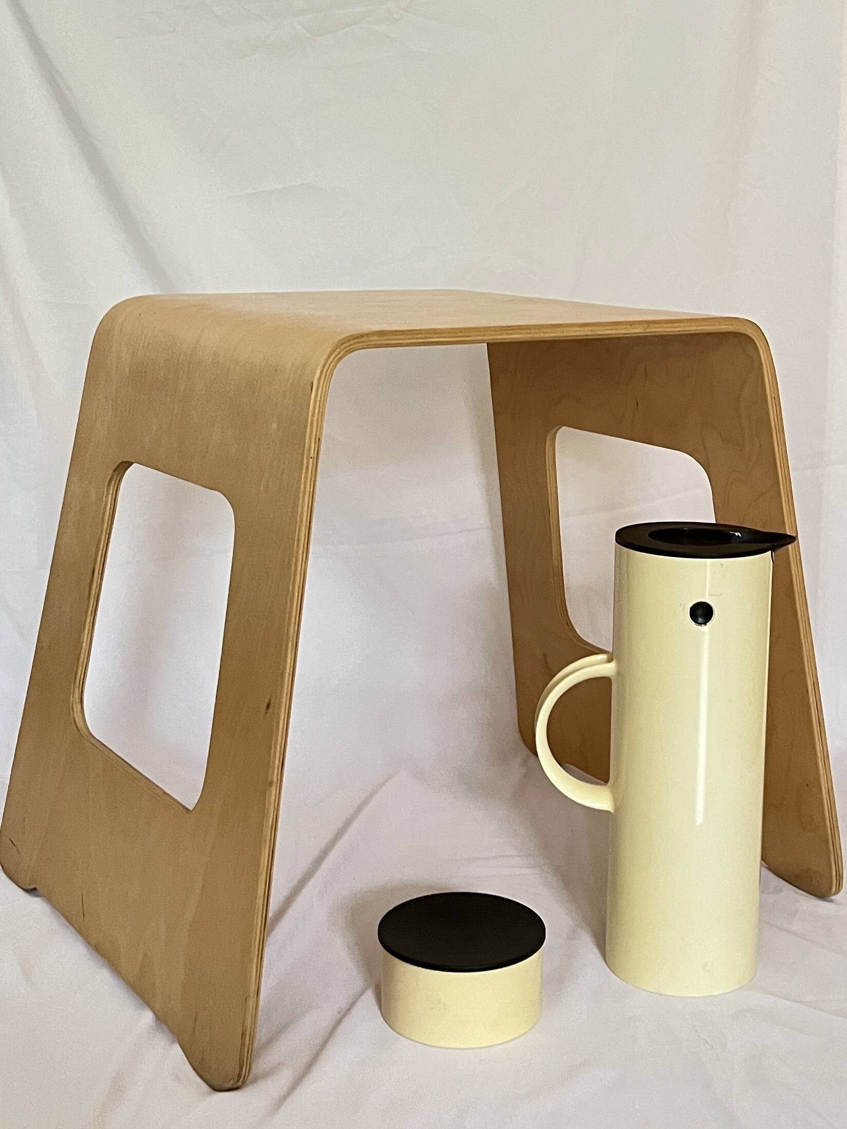 Tabouret/Table d'appoint en contreplaqué vintage Benjamin Birch, Lisa Norinder pour IKEA