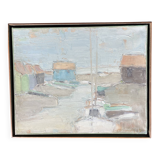 Tableau port de Saint-Trojan – Ariane Prokhoroff – oil on canvas signed