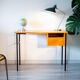 Bureau moderniste année 70, chêne et métal
