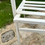 Pair of garden armchairs in white lacquered aluminum - HUGONET