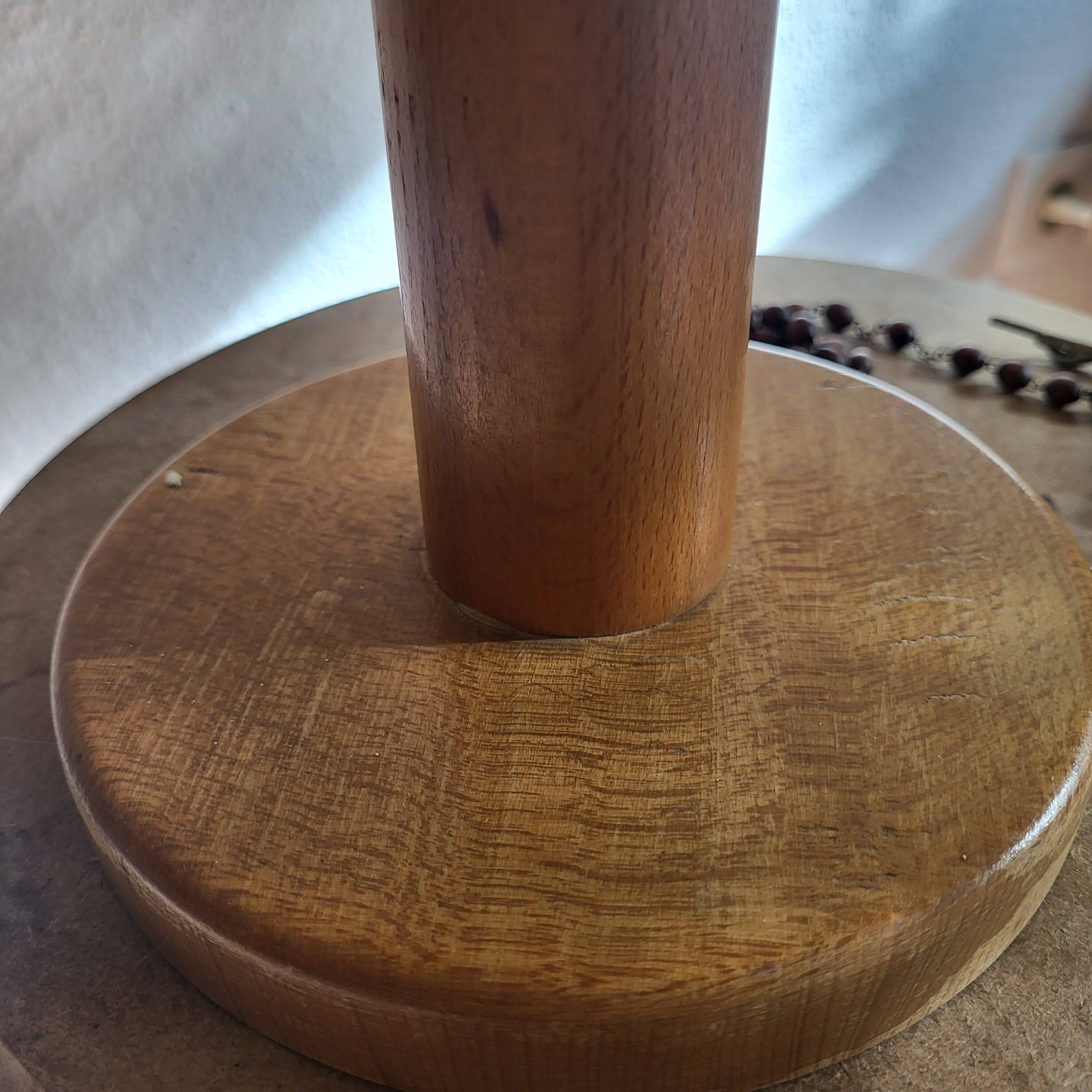 Scandinavian wooden and stretched wire lamp, 1970, vintage
