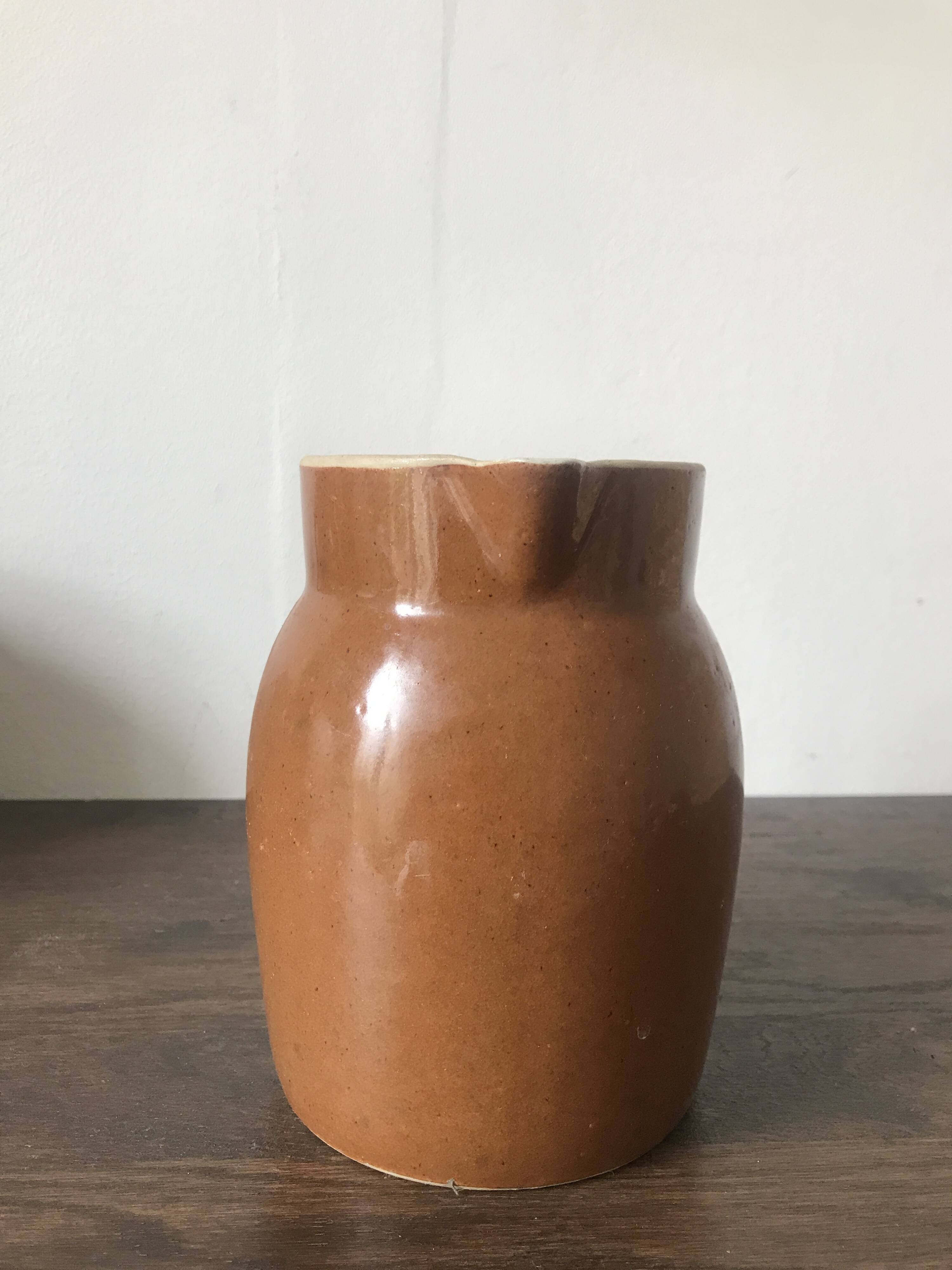 Set of 3 glazed stoneware jugs