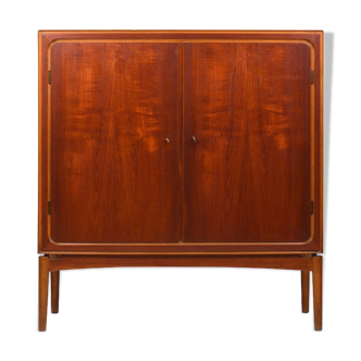 Mid century danish teak and birch wood cabinet