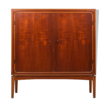Mid century danish teak and birch wood cabinet