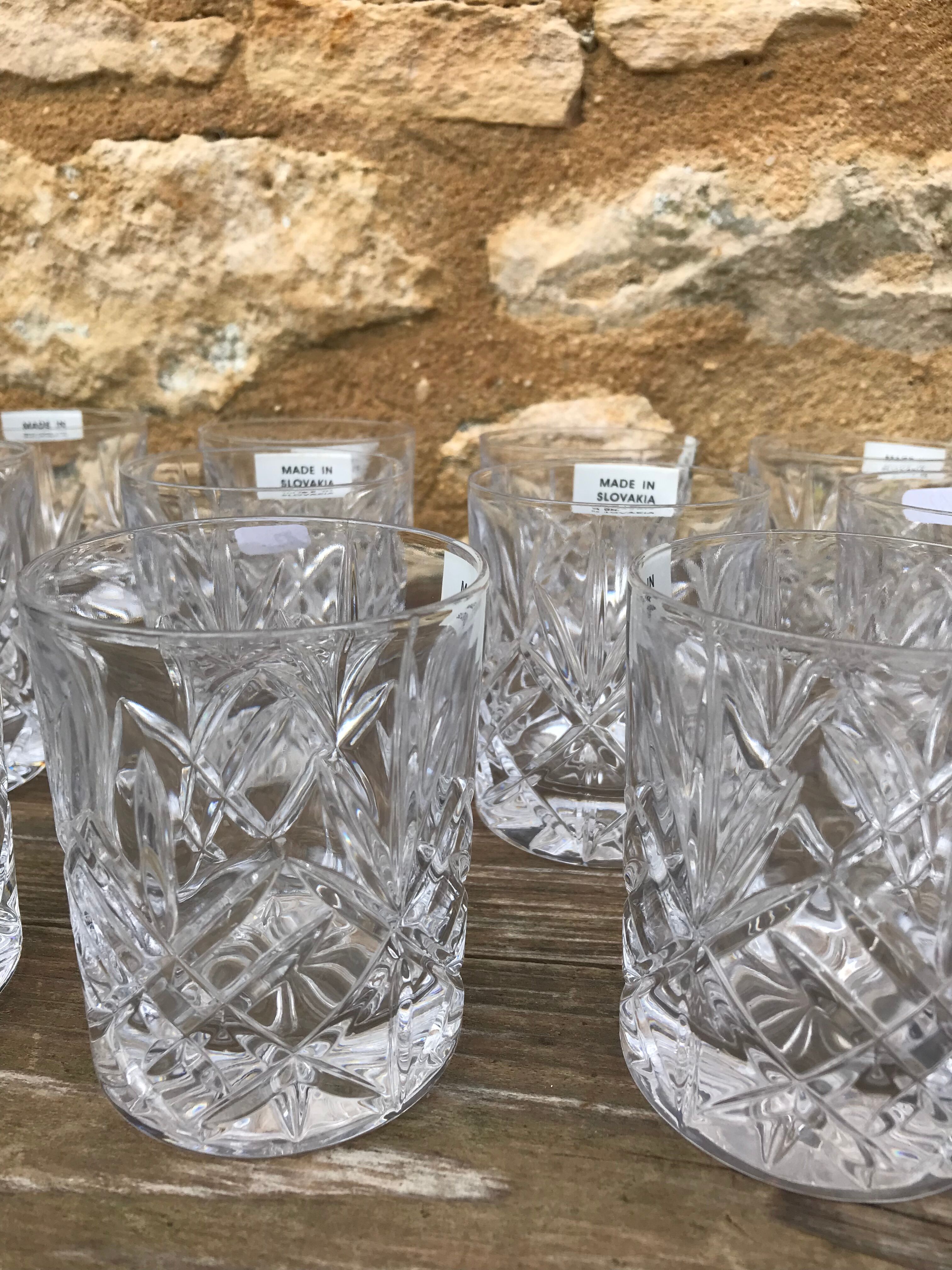 Crystal whisky glasses (x11)
