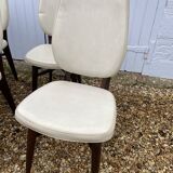 Chaises blanches vintage bois pied