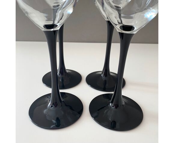 4 luminarc domino wine glasses, glasses france, white wine glasses, 90's |  Selency