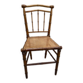Chaise ancienne cannage imitation bambou