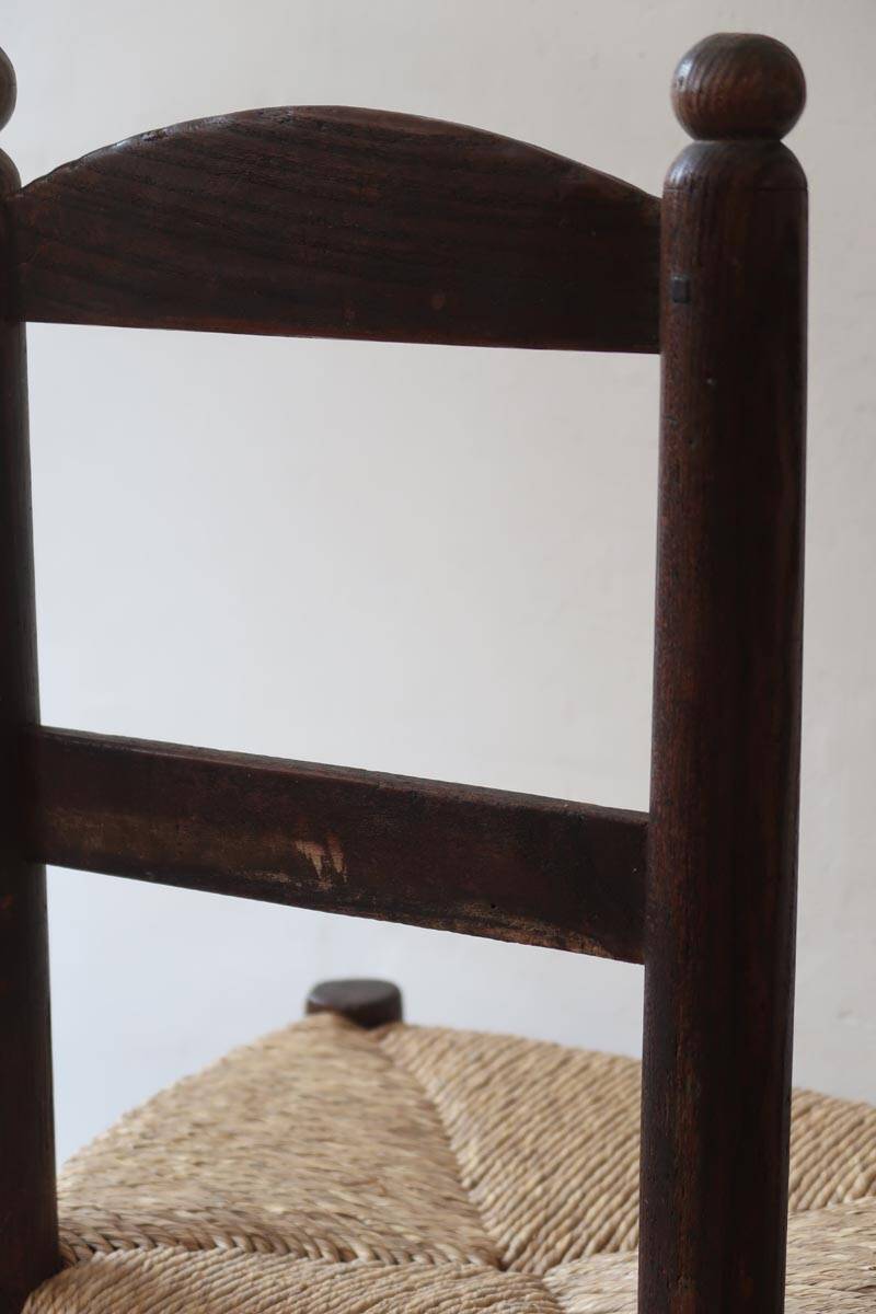 Pair of straw farm chairs