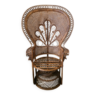 Emmanuelle armchair in woven rattan 1970