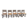 Lot de 5 Chaises en bois de style Louis XIII