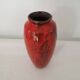 Red ceramic vase signed En Calcat - height 31 cm