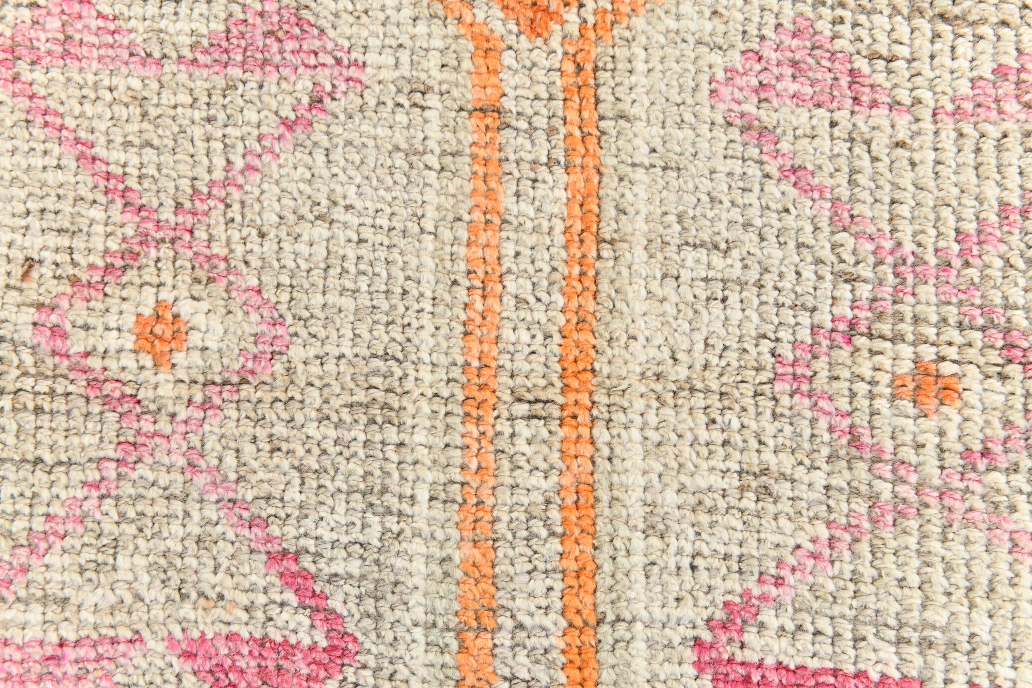 3x13 Pale Orange Vintage Runner Rug, 94x381Cm