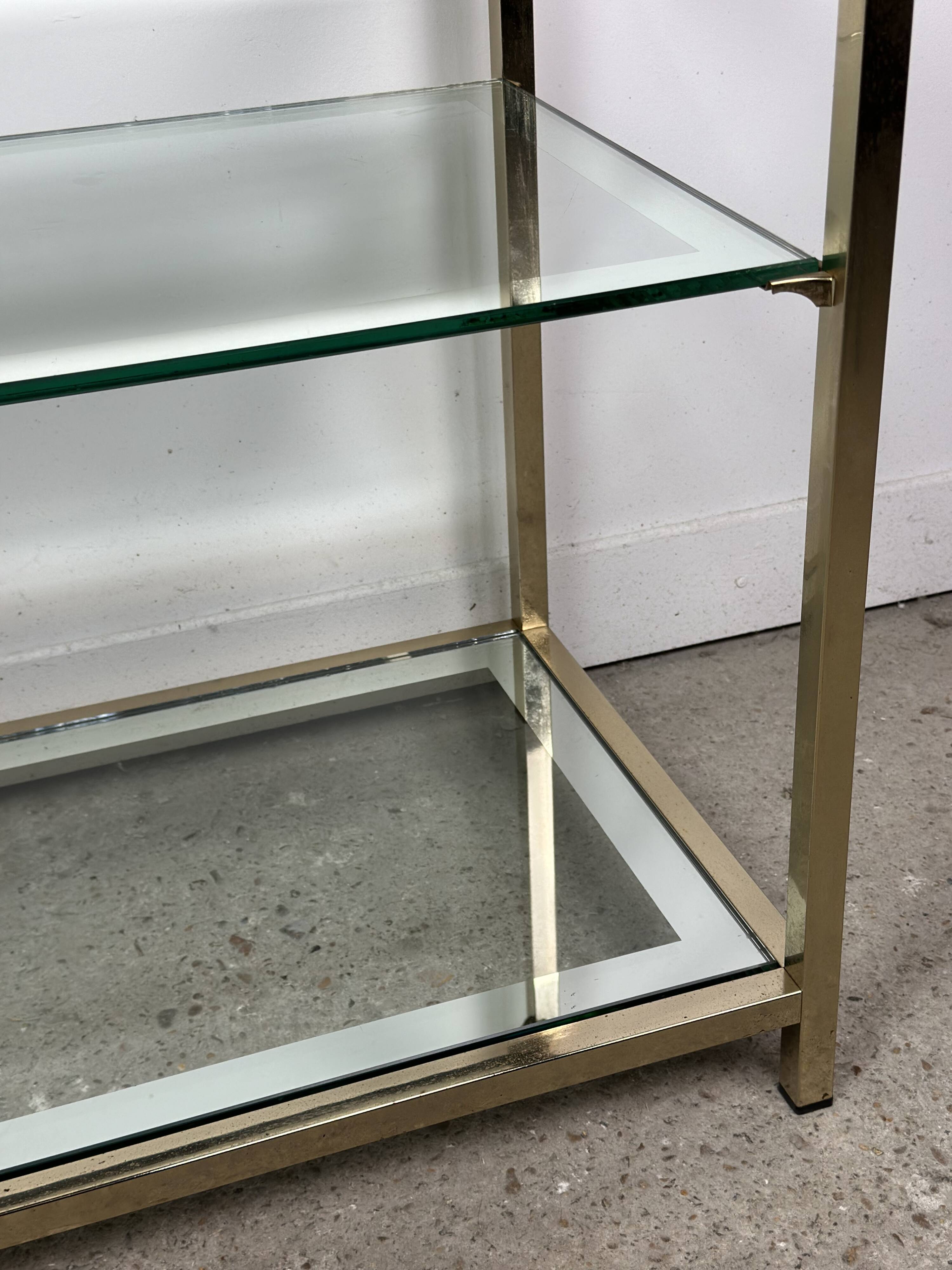 Vintage golden brass side table 1970