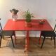 Table pliante pliable formica orange vintage