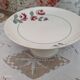 Compotier on pedestal, cake display in Terre de Fer Saint-Amand decoration old gray roses