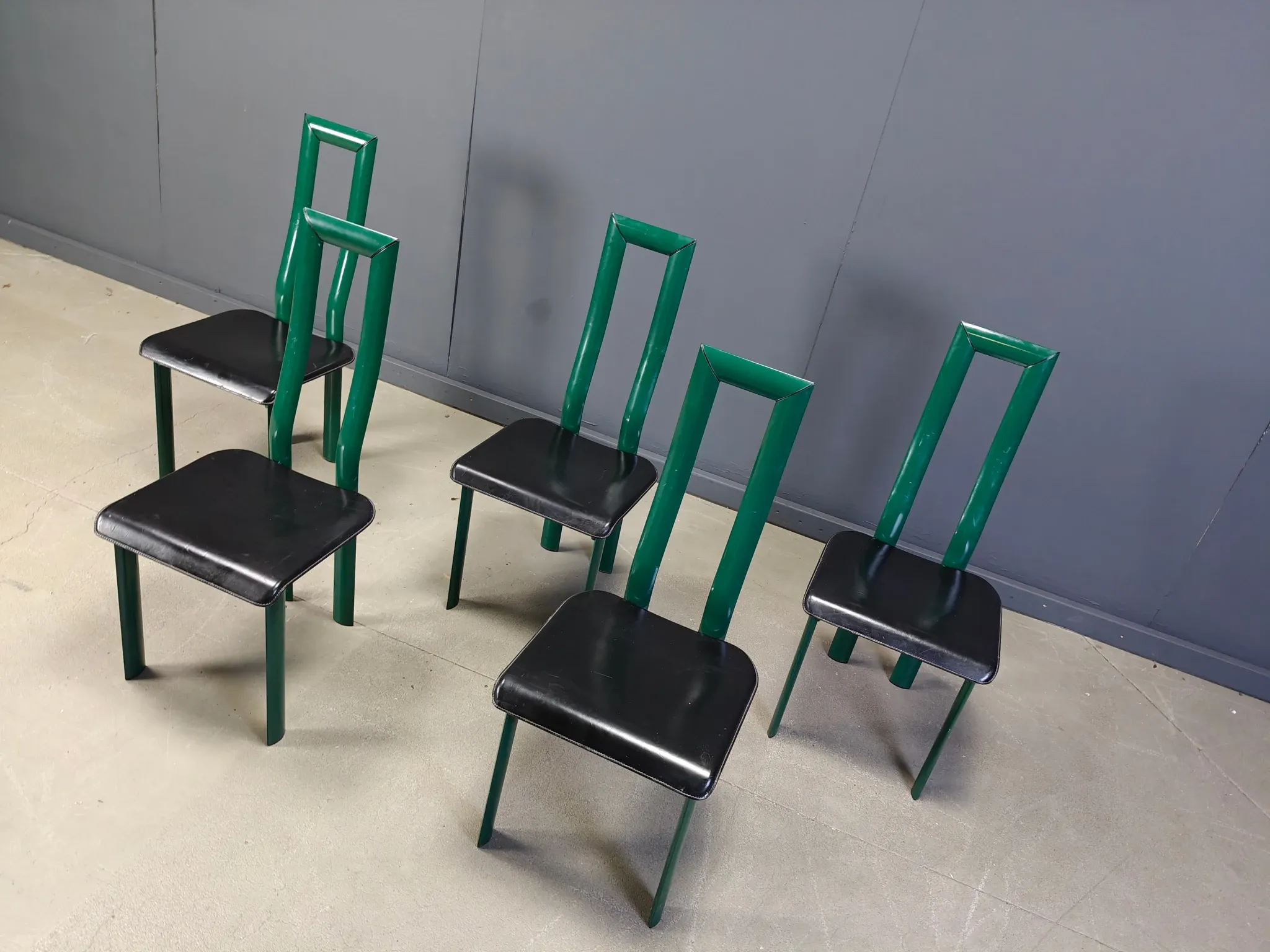 Italian Model Regia Dining Chairs by Antonello Mosca for Ycami, 1980s, set of 5