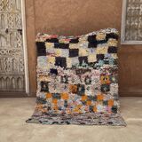 Tapis Berbère Boucherouite coloré - 129 x 160 cm