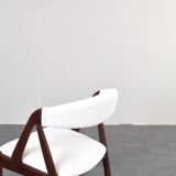 Teak & Boucle Chairs by Kai Kristiansen for Schou Andersen, 1960s, Set of 4