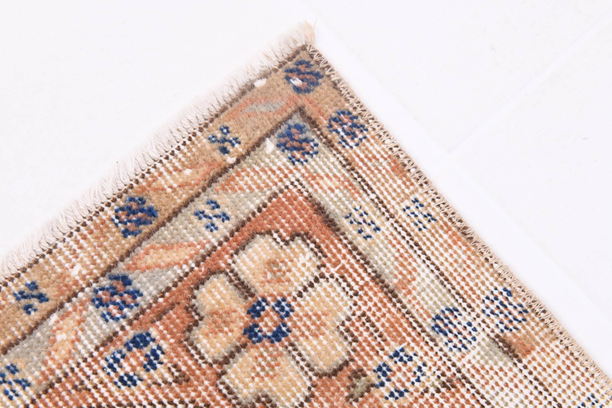 5x8 Rug For Farmhouse Room Blue Orange Vintage Rug, 162x262Cm SK 5165