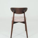 Pink Set of 6 dining chairs Scandinavian design, dark color wood 