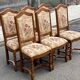 6 Louis XIII chairs in solid wood with floral fabric from the 20th century.