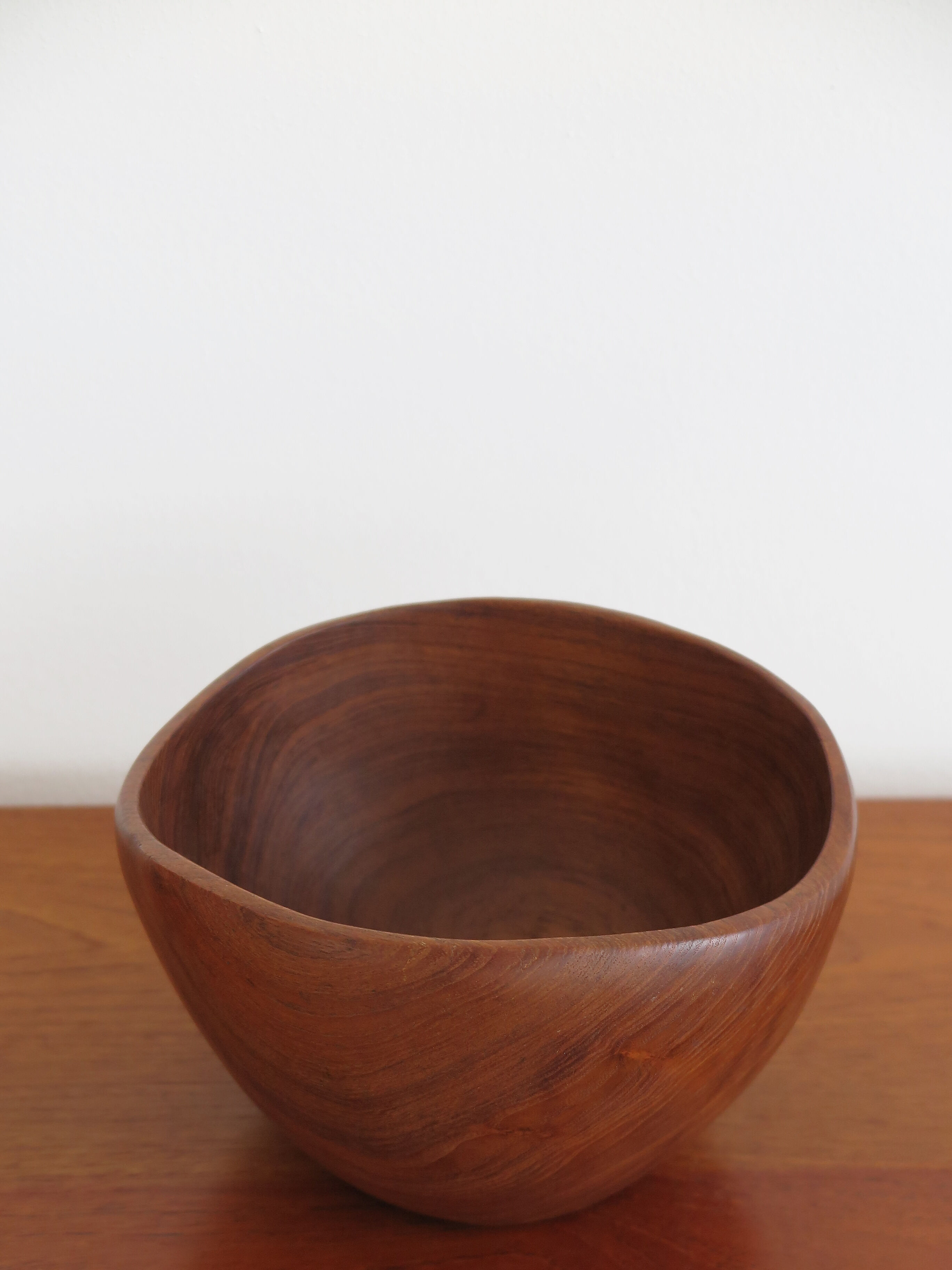 Scandinavian midcentury wood bowl centerpiece 1960s