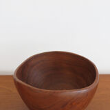 Scandinavian midcentury wood bowl centerpiece 1960s