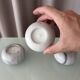 Set of 3 White Marble Tea Light Holders – Minimalist Scandinavian Style