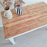 Low wooden farm table
