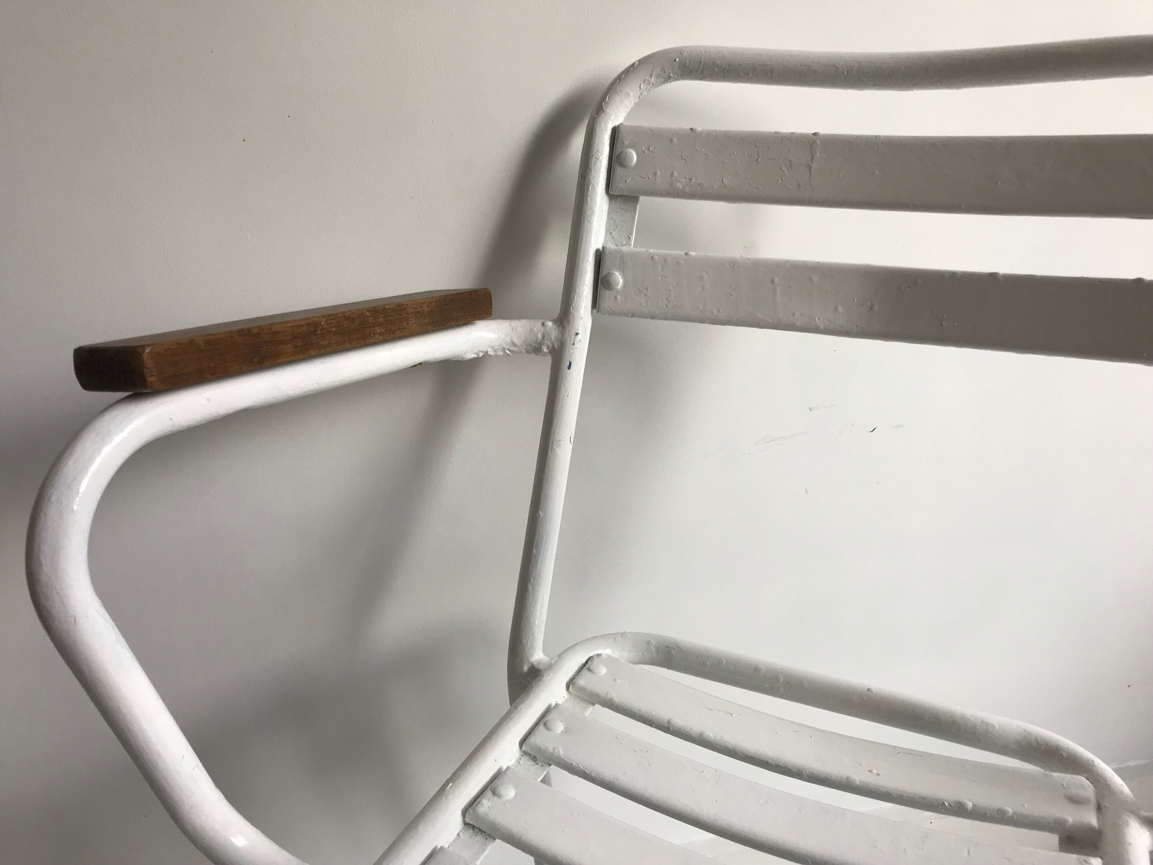White metal chair