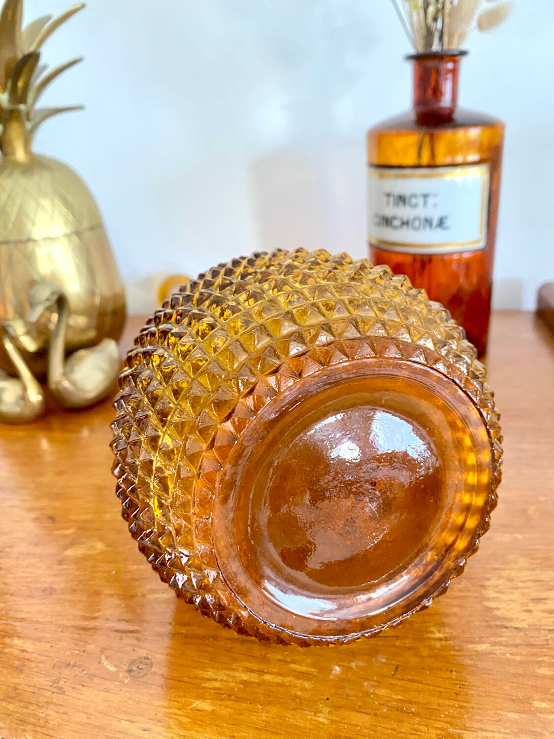 Vintage amber Empoli carafe