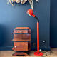 1970s orange lacquered metal floor lamp.