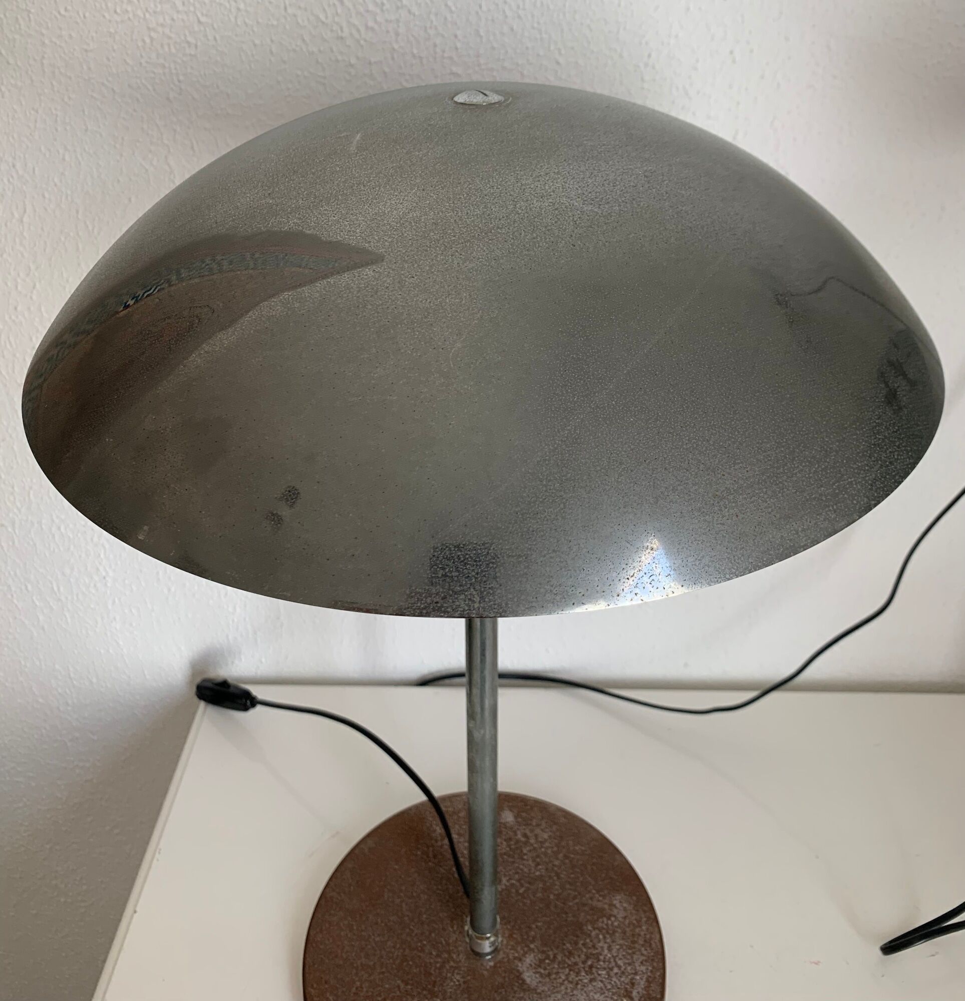 Pair vintage lamps 1970 table Lumess Switzerland - 51 cm