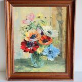 TABLEAU Vintage Bouquet d'anémones