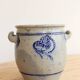 Old ceramic jar from Alsace with blue decoration.