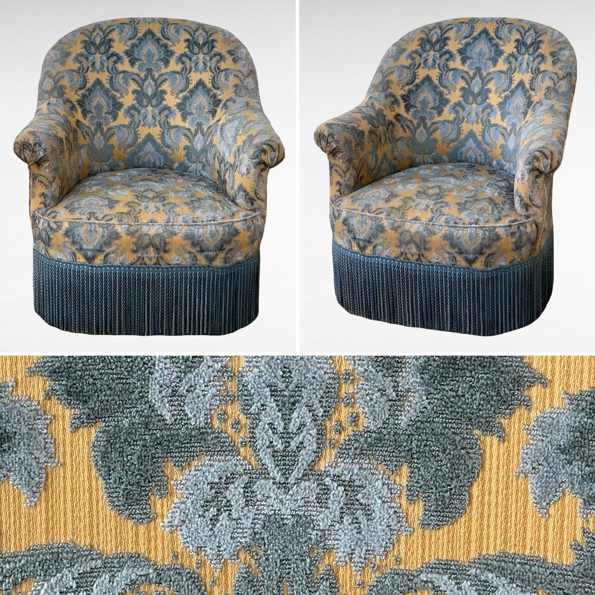 Toad armchair Flocked Velvet 1960