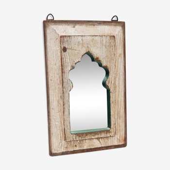 Mirror patine white casse teck 24x38cm