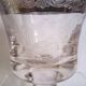 Set of 5 engraved Murano wine (or water) glasses, silver rim