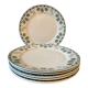 Set of 6 flat plates XIXth Boch Frères Keramis, "Trifolium"