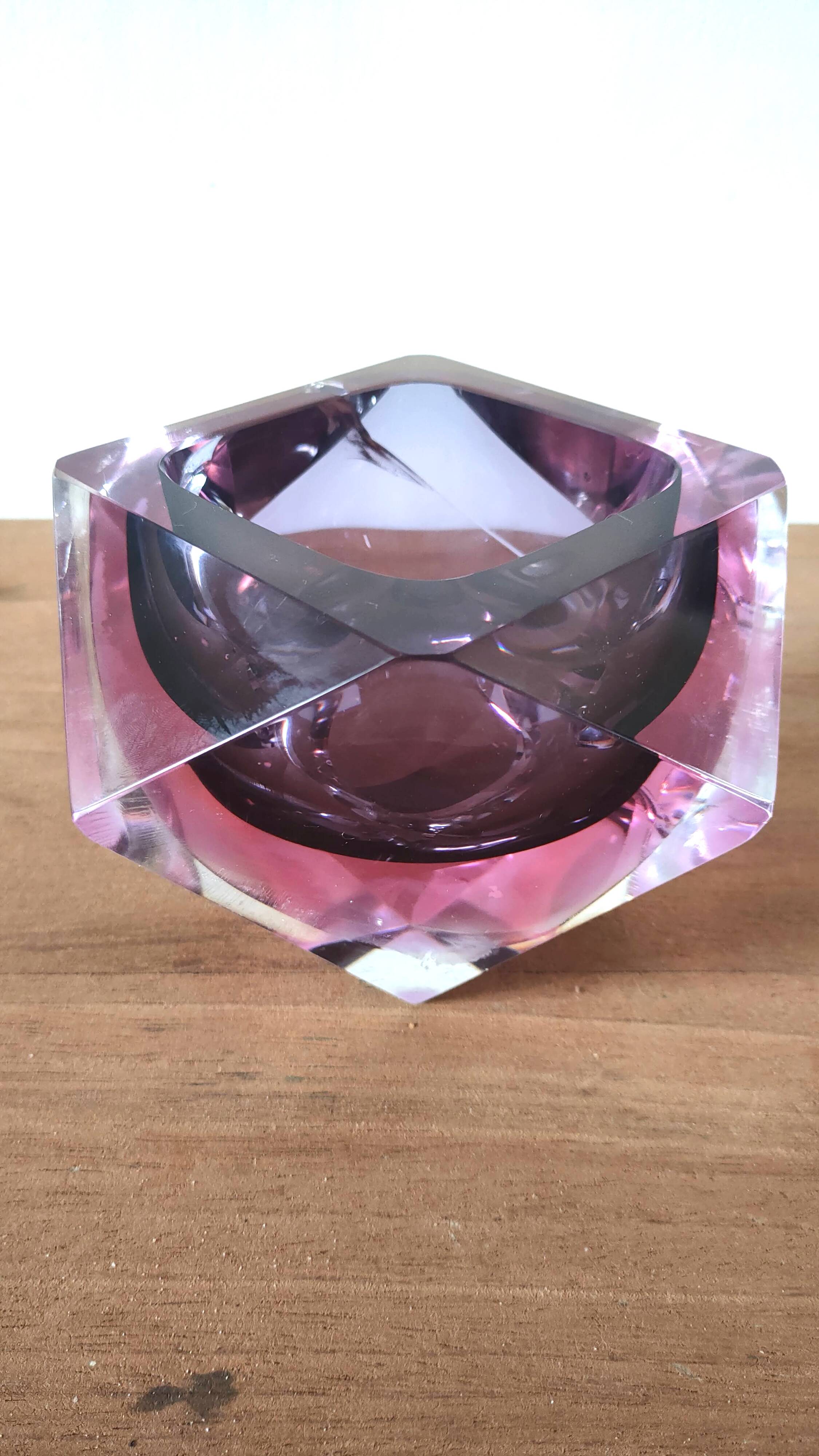 Large Sommerso diamond empty pocket Seguso 60s, 3.5 kilos