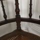 Fauteuil angle bois et cannage