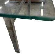 XL vintage coffee table in glass and chrome