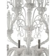 Handcrafted Modern White Ca’ Rezzonico Chandelier With Curled Murano Glass