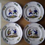 Set of 4 speaking plates in Saint Clement porcelain