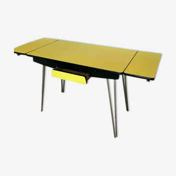 Yellow formica table