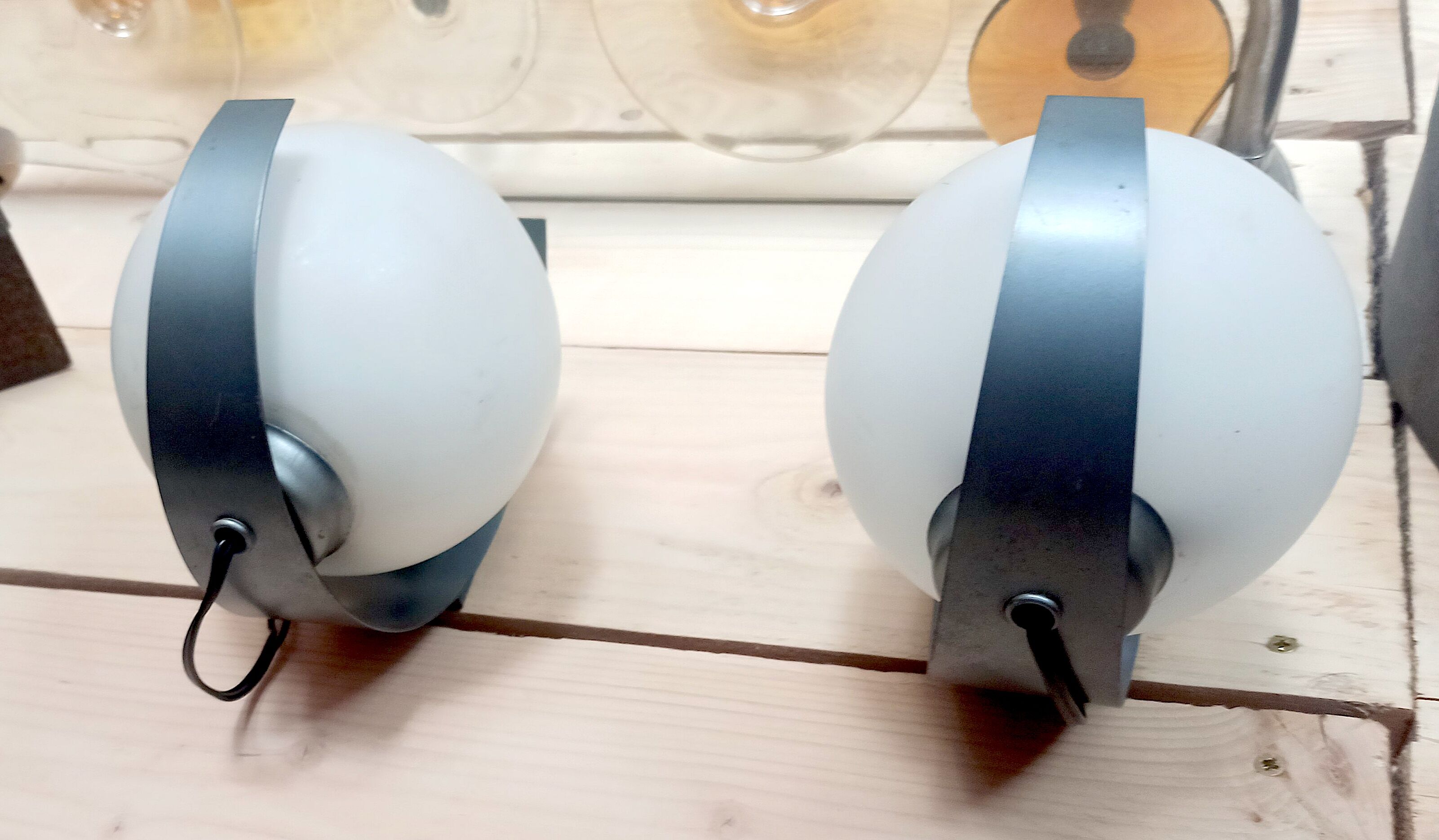 Pair of 70s space age wall lights